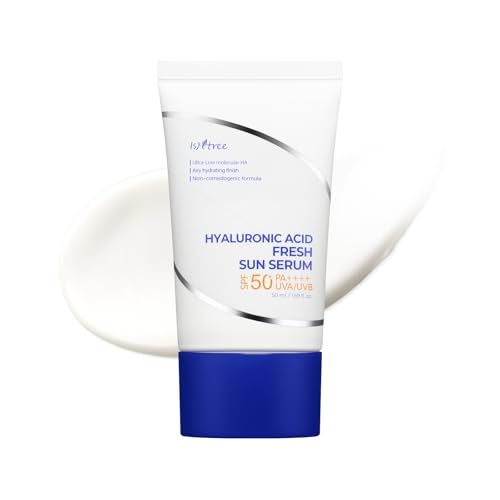 ISNTREE Hyaluronic Acid Fresh Sun Serum Sunscreen SPF 50+ PA++++ | Lightweight Fresh-Finish Daily Face Sunscreen | For Men & Women | 50 ml