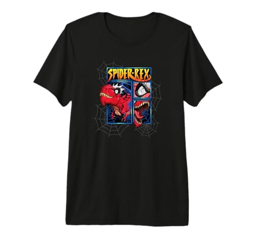 T-shirt Spider-Rex Marvel de qualité premium avec motif dinosaure durable