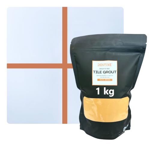 Image of DESTINE Tile Grout, Cement and Polymer, Waterproof, Compact, Pastel Brown, 1 Kg.