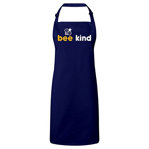 Tablier cuisine premium navy Bee Kind en coton bio élégant et durable
