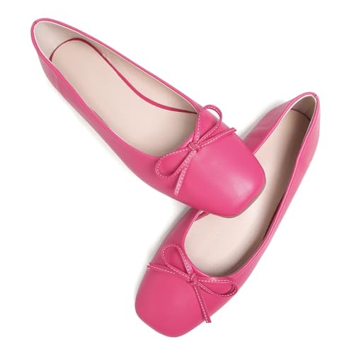 Image of Dear Time Women's Casual Foldable Ballet Flats Square Toe Ballerina Flats Shoes Comfortable