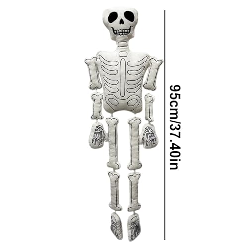 Squelette en peluche 94 cm d'Halloween pour décoration de table - 5