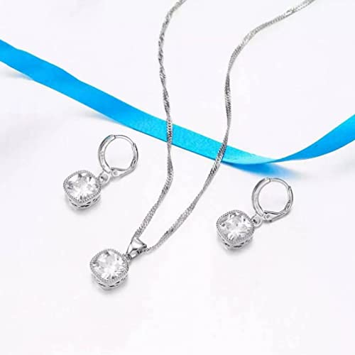 Cadeau de mariage parure collier et boucles d'oreilles en zircon - 2