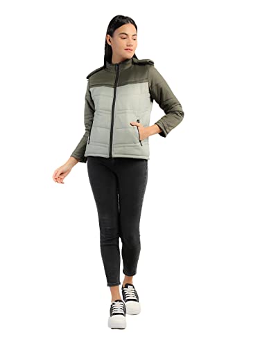 Image of CHKOKKO Women's Polyester Winter Standard Length Quilted Jacket