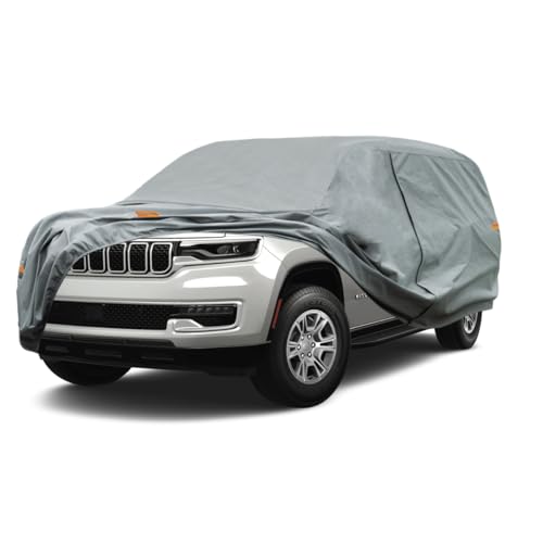 Image of Kayme Heavy Duty SUV Car Cover Custom Fit Jeep Wagoneer L /Grand Wagoneer L LWB Waterproof All Weather for Automobiles, Full Exterior Covers Sun Rain UV Protection.（Deliver About 3-10 Days）