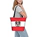 GZEKWLP Austrian Coat of Arms Eagle Flag Reusable Shoulder Bag Casual Grocery Tote Bag Zipper Shopping Handbags for Women