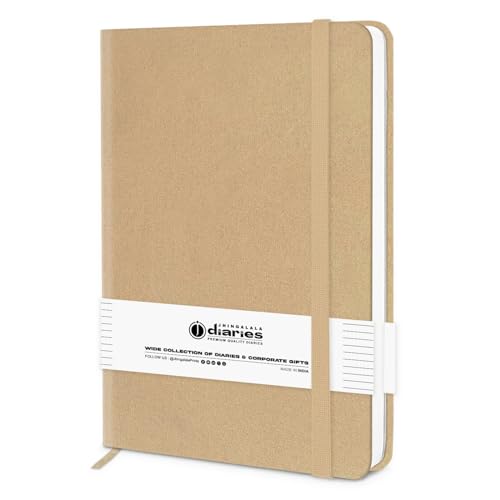 Image of Jhingalala Diaries - Hardbound Leather Cover Pocket Size Corporate Executive Diary Notebook I Pocket Diary For Men and Women I A6 Size I 80gsm Paper I 192 Ruled Pages (Golden)