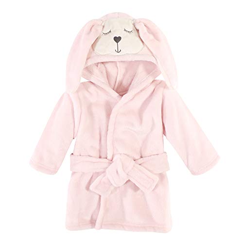 Image of Hudson Baby Unisex Baby Plush Animal Face Bathrobe, Modern Bunny, 0-9 Months