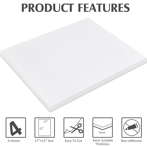 Image of Patelai 4 Pcs 12 x 17 Inches Corrugated Plastic Sheet Corrugated Poster Board 4mm Thick Waterproof Blank Board Sheets Plastic Yard Sign for Garage and Estate Sale, Indoor and Outdoor Use (White)