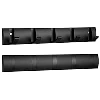 Wesiti 2 Pack Wall Mounted Coat Rack, Floating Door Wall Coat Rack with Retractable Hooks Aluminum Space Saving Hangers Hook Rail for Entryway Bathroom Hat Towel