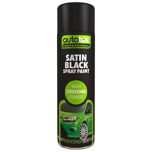 Autotek Professional High Covering Power Spray Paint Satin Black 500 ml