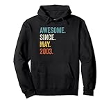 awesome since may 2003 19° compleanno felpa con cappuccio
