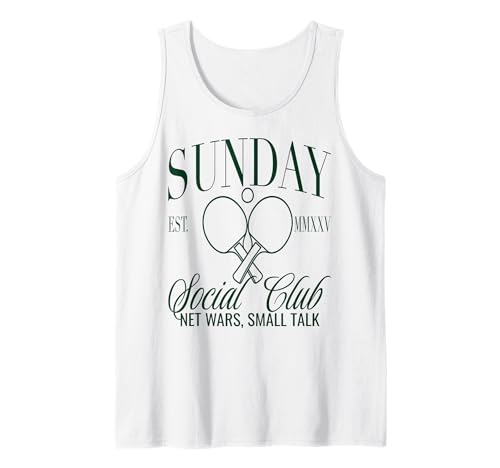 Sunday Club   Red de Tenis de Mesa, diseño de Charla pequeña Camiseta sin Mangas