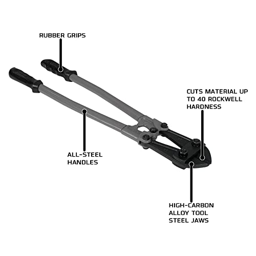 JET Bolt Cutter, 12-Inch Handles with Black Head, Center Cut (BC-12B)
