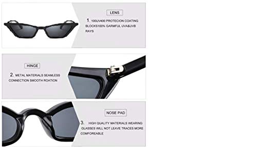 Image of W&Y YING Small Cat Eye Sunglasses for Men and Women Skinny Retro Frame Y2K Shades Trendy Fun Fashion Glasses