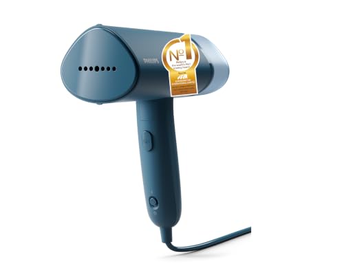 Philips Compact Handheld Steamer 3000 Series - 1000W - 20g/min Continuous Steam - 2M Cord Length - 100ML - Compact & Foldable - Blue - STH3000/26