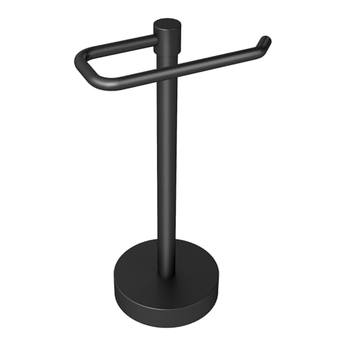 YUMORE Hand Towel Holder Stand Countertop Towel Rack Free Standing Towel Bar Hanger for Bathroom Kitchen Pro Matte Black
