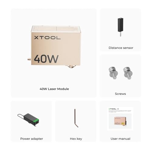 xTool S1 40W Laser Module for xTool S1 Laser Engraver, Laser Module Laser Output 40W (40000mW), High Power Cutting Efficiency, 18mm Wood, One-Pass Cut
