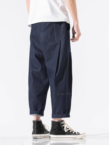 LIXINGHEITANG Jeans Mens Summer Thin Style and Loose Pants Large Size Straight Casual3