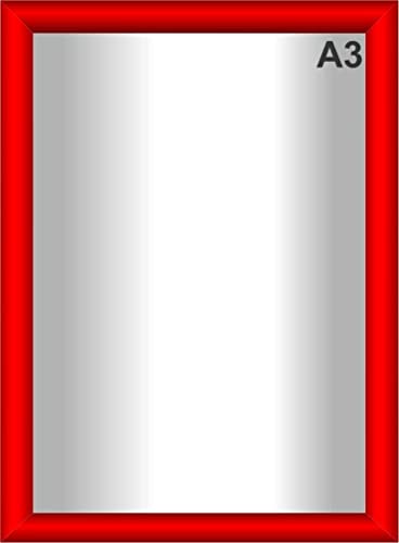 Image of Snap Poster Frames | Certificate Photo Display | Clip Poster Holders for Retail And Advertising Displays | Notice Sign Board Frame for Walls (Red Colour) (1, A3 (297 x 420mm))