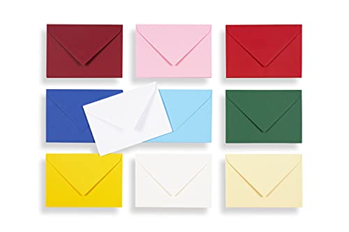 perfect ideaz 50 gekleurde enveloppen 11,5 x 16,5 cm (C6), gerecyclede enveloppe zonder venster, duurzaam geproduceerd in Duitsland, briefomslag, 10 kleuren, couvertset blanco, vochtig klevend - Afbeelding 3