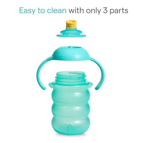 Munchkin Click Lock Bite Proof Trainer Sippy Cup, 8oz, 2 Pack, Blue/Green | 6+ Months | Spill proof toddler cups with training handles and lid that locks with an audiable click - image 5
