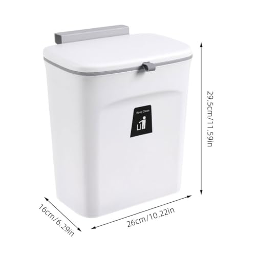 Tapa para caneca de basura Luxshiny rectangular blanca miniatura 2