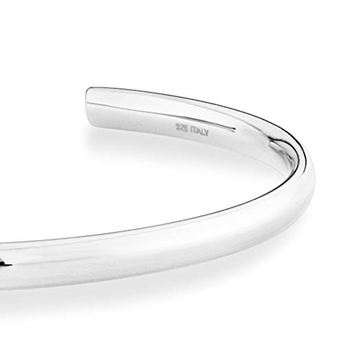 Miabella 925 Sterling Silver or 18K Gold Plated Italian 4mm Open Cuff Polished Bangle Bracelet for Women Adjustable 7.25 to 7.5 Inch Made in Italy4