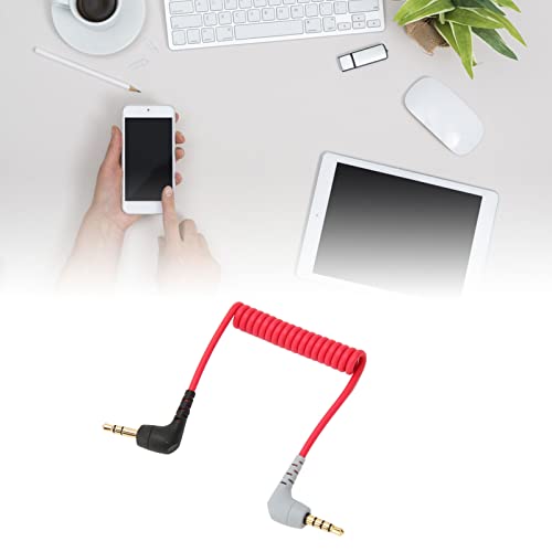 Cabo de Microfone TRS para TRRS de 3,5 Mm, Cabo Adaptador de ângulo Reto Macho para Macho de 3,5 Mm