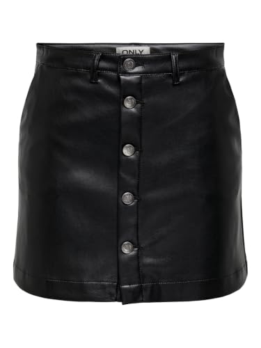 Only ONLAMAZING-Liora HW Jupe en Faux Cuir PNT, Noir, XL
