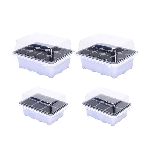 NULYLU Bandeja para Germinación De Semillas con 6 y 12 Celdas Incluye Tapas Transparentes para Cultivo En Jardín y Bonsai Ideal para Cultivos DIY
