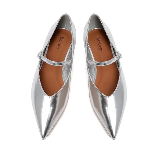 Image of Reitoye Flats for Womens Closed Pointed Toe Ballet Flat Comfortable Dressy Work Slip On Casual Shoes Womens Flats