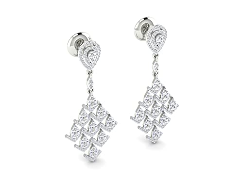 Certified 14K Gold Drop Earring In Round Natural Diamond (2.48 Ct) With White/Yellow/Rose Gold Engagement Earring For Women #TOP1