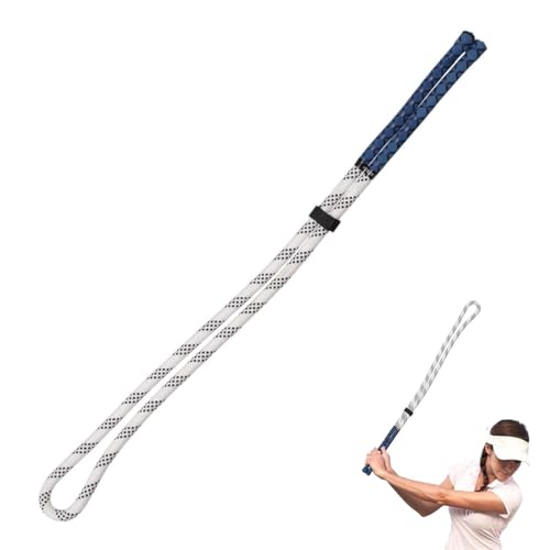 ゴルフ練習器具 スウィングロープ 素振りアシスタンス エクササイズロープロープ スイング加速 スイング矯正 最適 スイングリズム スイングテンポ 飛距離アップ スイングトレーナー (ホワイト)