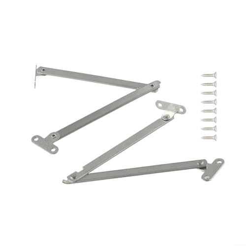 Image of 2PC Lift Up Door Stay Stainless Steel Flap Support Rod Silver with Screws