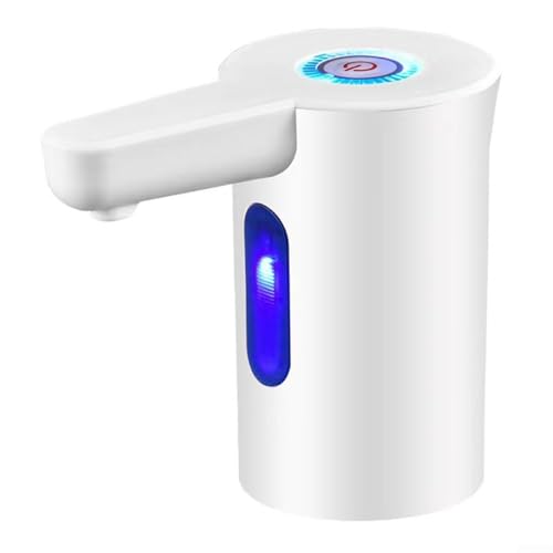 Pumixiy Distributeur d'eau électrique rechargeable – Design portable sans fil pour carafes d'eau de 2 à 5 gallons, fonctionnement silencieux, idéal pour la maison, le bureau et les voyages (blanc)