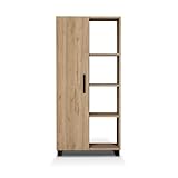 CATTERHOUSE Armario Multiusos Larisa Arena 60x32x128 cm con 1 Puerta, 3 Baldas Externas y 3 Baldas Internas de Altura Ajustable