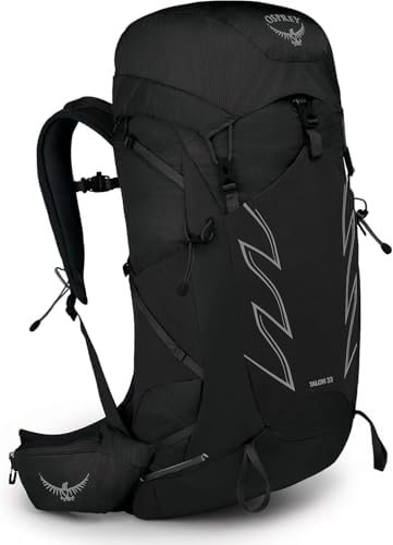 Osprey Talon 33L Men's Hiking Backpack with Hipbelt, Stealth Blac...