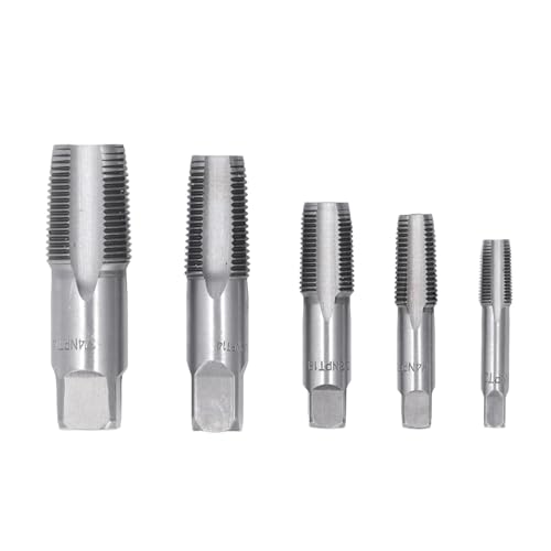 Dioche Ensemble de Robinets de Tuyau Npt ¼" Npt Pip5 Pièces - Outils de Filetage en Acier au Carbone pour la Plomberie, Comprend des Tailles 3/4, 1/2, 3/8, 1/4, /8" avec étui de Rangement