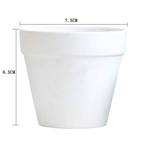 3 Inch Ceramics Planter, Indoor Flower Potted Modern Decorative Garden Pot And Drain All Indoor Plants, Flowers, Herbs, African Violets, Leaf Plants, Cream White, White Ceramics #TOP1