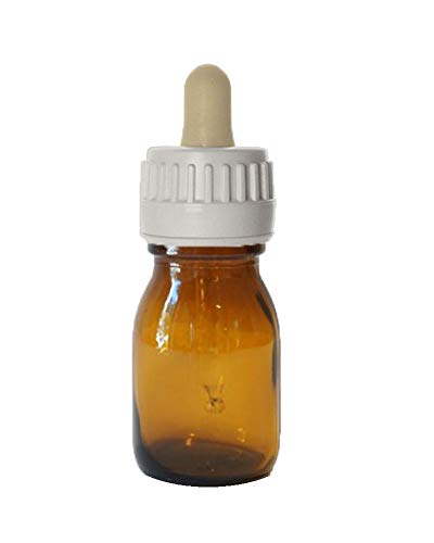 Frasco de vidrio de 30ml, color topacio con tapón y gotero cuentagotas, muy resistente a las altas temperaturas y los golpes 2 Uds.