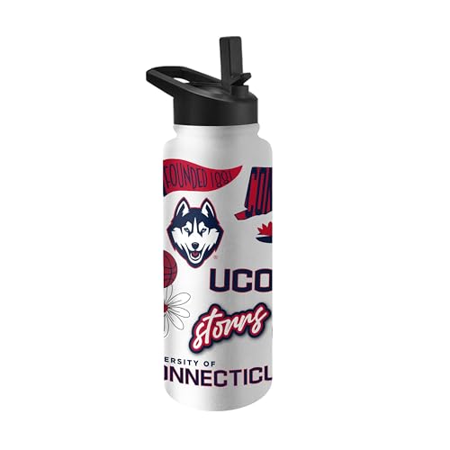 Image of Logo Brands NCAA Native 34 oz Quencher Water Bottle - | Local Icons Design | Double-Wall Insulated| Leak-Proof Lid & Built-In Straw