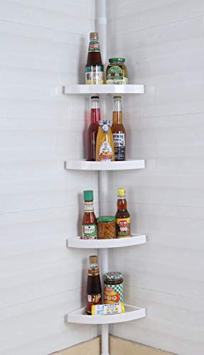 Keraiz KZSQ-7002 - Estantería telescópica para ducha (70 cm - 240 cm), color blanco