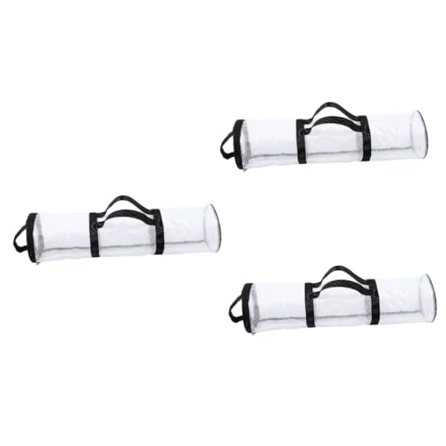 Ipetboom 3pcs Christmas Wrapping Paper Storage Bag Transparent Organizer for Zipper Closure Space-saving Design for Holiday Supplies Convenient Ribbon Storage