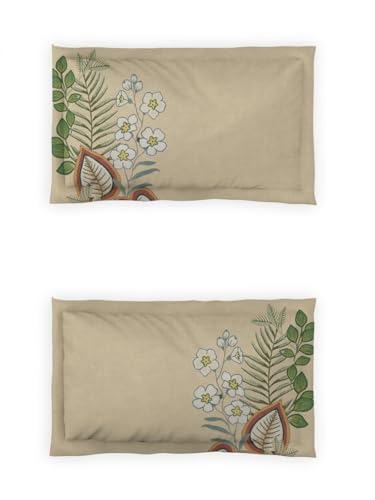 Image of DDECOR Live beautiful Cotton Queen Bed Sheet Set with 2 Pillow Covers (229 CM X 274 CM, Green) Digital Print Classical 145TC GSM