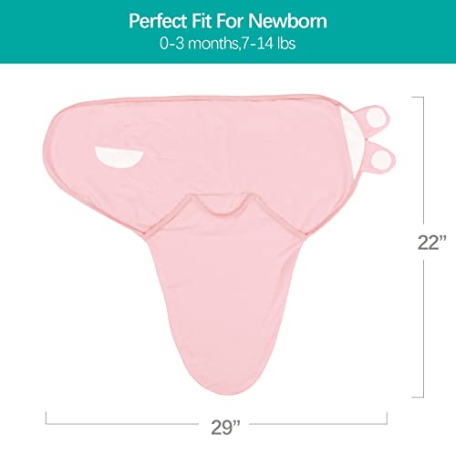 Image of Biloban Baby Swaddles 0-3 Months for Girls, Cotton Swaddle Blanket, Newborn Essentials, Grey & Pink, 2 Pack
