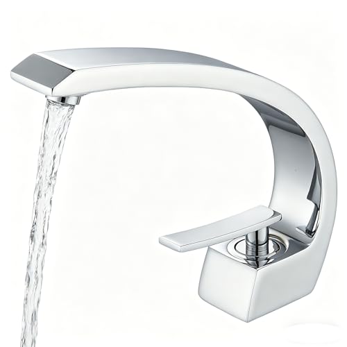 Wasserhahn Bad Chrom Waschtischarmatur Mischbatterie Badarmatur Einhebelmischer Kleine Waschbecken Armaturen Messing Kaltes und Heiß es für Badezimmer