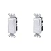 Leviton 5604-2W 15 Amp, 120/277 Volt, Decora Rocker 4-Way AC Switch, Residential Grade, Grounding, White (Pack of 2)