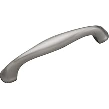 Hickory Hardware 1 Pack Solid Core Kitchen Cabinet Pulls, Luxury Cabinet Handles, Hardware for Doors & Dresser Drawers, 3 Inch Hole Center, Satin Nickel, Manor House Collection