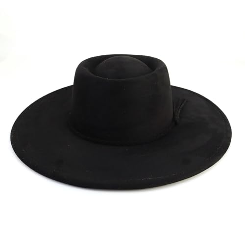 Image of LIDHAY Wide Brim Fedora Hat for Men Women Big Rancher Felt Hat Pork Pie Jazz Hat